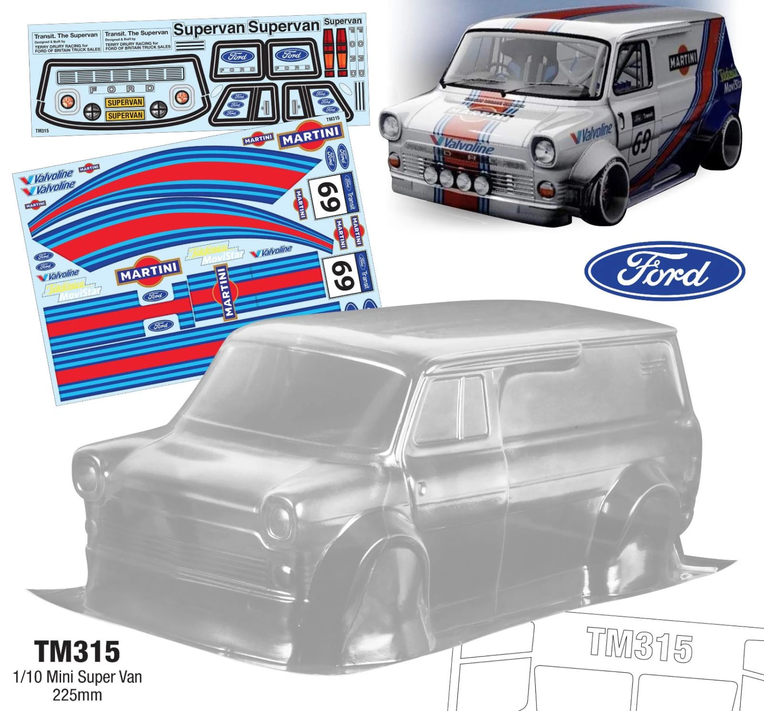 Ford Super Van MARTINI M Chassis Tamiya M05 M06 M07 M08 Xpress Transit 1 Ford Super Van MARTINI M Chassis Tamiya M05 M06 M07 M08 Xpress Transit