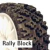 1/10 RC RALLY Block Tyre Set For 52mm X 26mm, 12mm HEX Wheels Tamiya, Kyosho HPI
