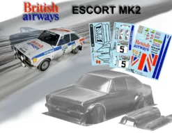 TC022 FORD ESCORT MK2 British Airways Tamiya TT01 TT02 190mm