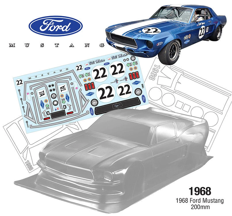 1/10 1968 Ford Mustang Tamiya TT01 TT02 HPI RS4 Kyosho 1 1/10 1968 Ford Mustang Tamiya TT01 TT02 HPI RS4 Kyosho