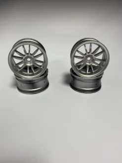 26mm 6mm Offset Silver Spoke Wheels 12mm Hex (4pcs)