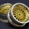 WHEELS 1:10 TW 26MM "CLASSIC BBS STYLE" CHROME / GOLD 3MM OFFSET 2 PIECES # 20160