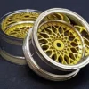 WHEELS 1:10 TW 26MM "CLASSIC BBS STYLE" CHROME / GOLD 9MM OFFSET 2 PIECES