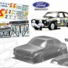TC022 FORD ESCORT MK2 V2 ARI VATANEN EDITION Tamiya TT01 TT02 190mm