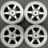 TAMIYA 1:10 WHEELS (4 PCS) FOR E.G. ISUZU MU 6-SPOKE 26MM "SILVER" # 309334189